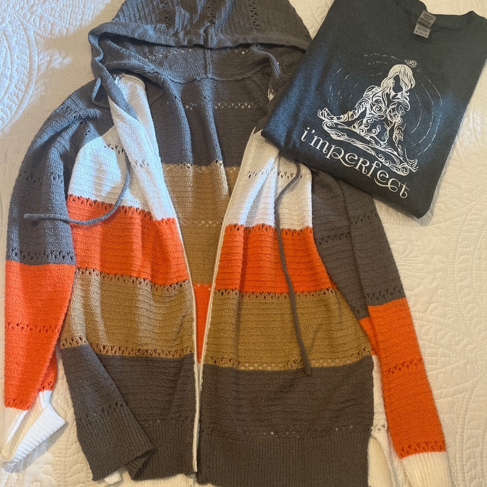 Light sweater hoody and long sleeve tee